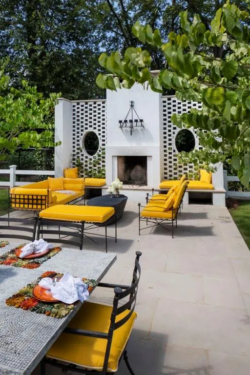 Outdoor fireplace and patio