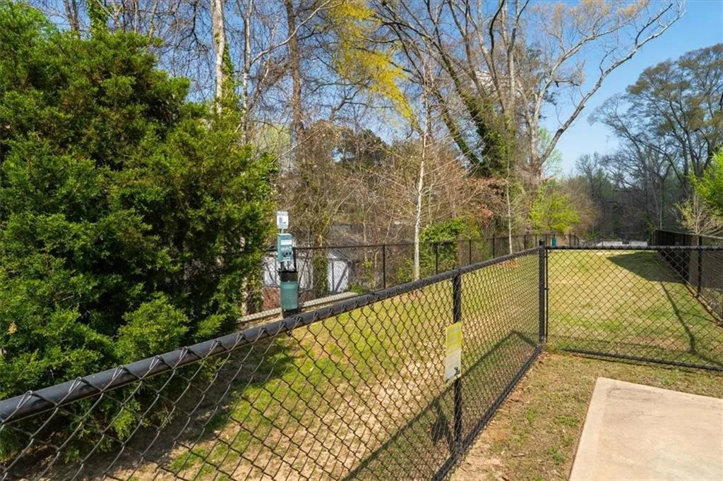 View of yard with a dog friendly area