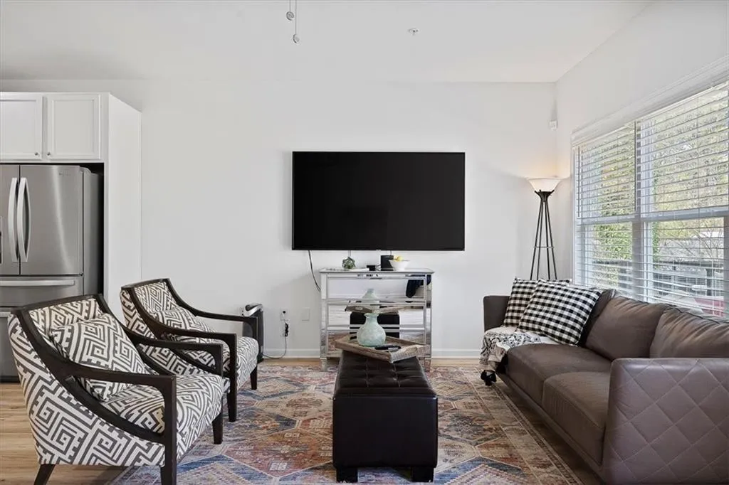 Living area featuring wood finished floors