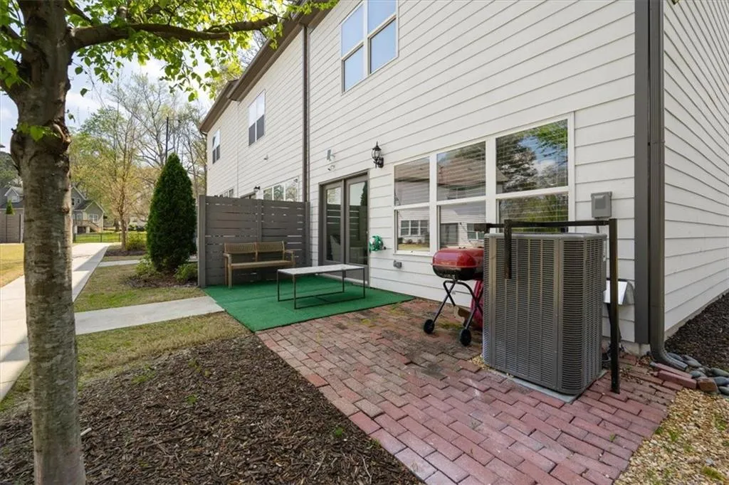 View of patio with area for grilling