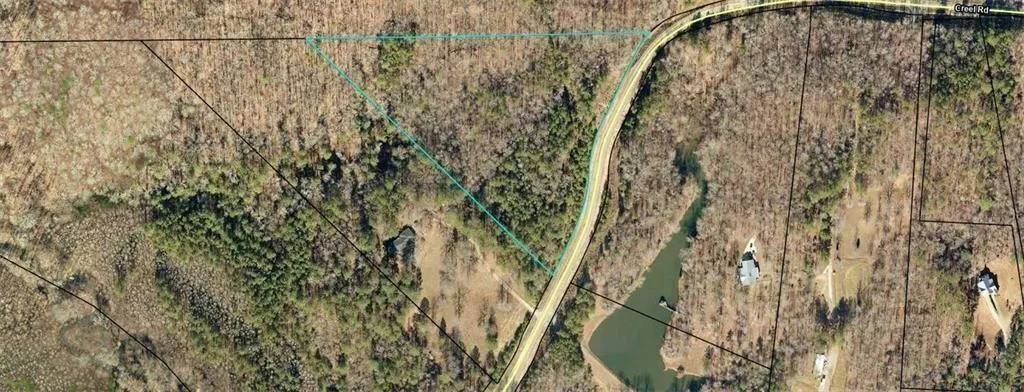 Aerial view of property's location with property p