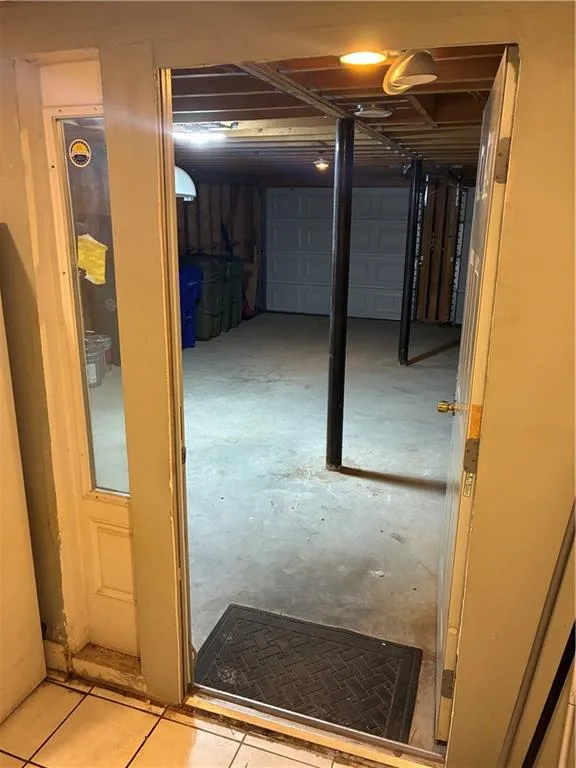 View of unfinished basement
