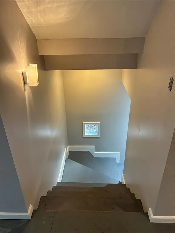 Stairs with baseboards