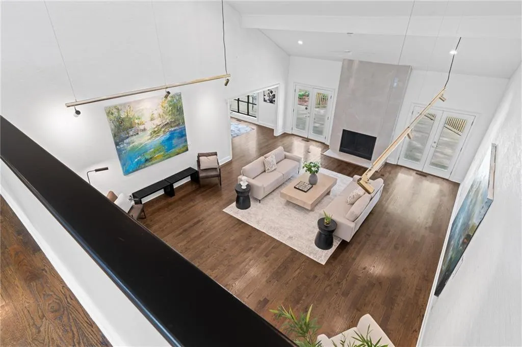 view from the catwalk - so spacious with the high, vaulted ceilings and a gorgeous view to really show off your personal artwork/decor