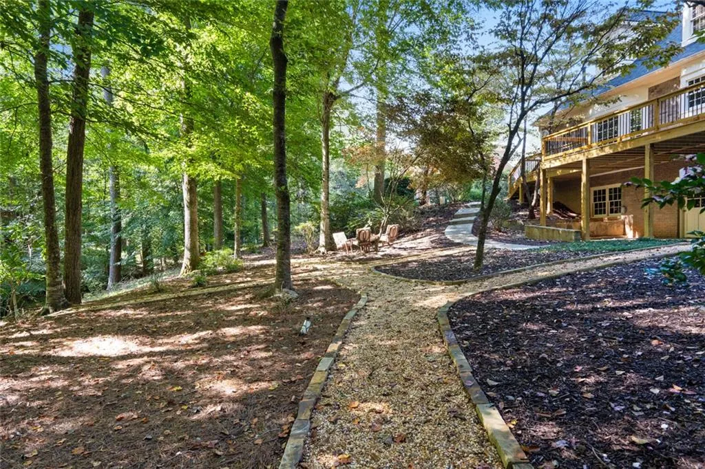 New Pathways and natural, mintenance-free back yard