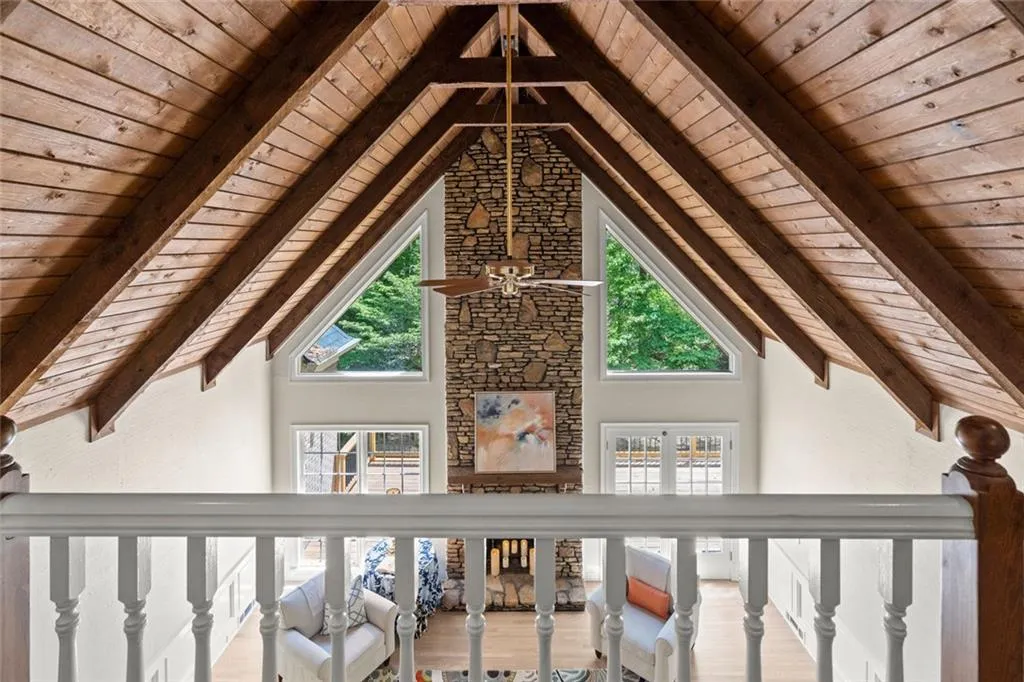 View of Great Room ceiling from Loft Hallway on 2nd floor