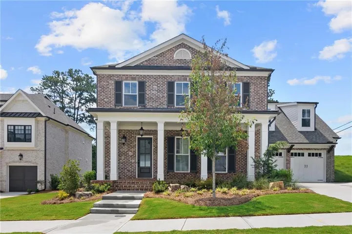 Rich 4 sides brick, you can select the exterior colors.  Photo is of previously built Danville in similar exterior elevation.  Actual home will be very slightly different