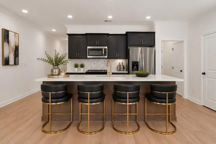 Virtually staged kitchen.