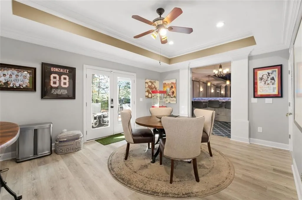 Terrace level game room with doors to patio Terrace level game room with doors to patio