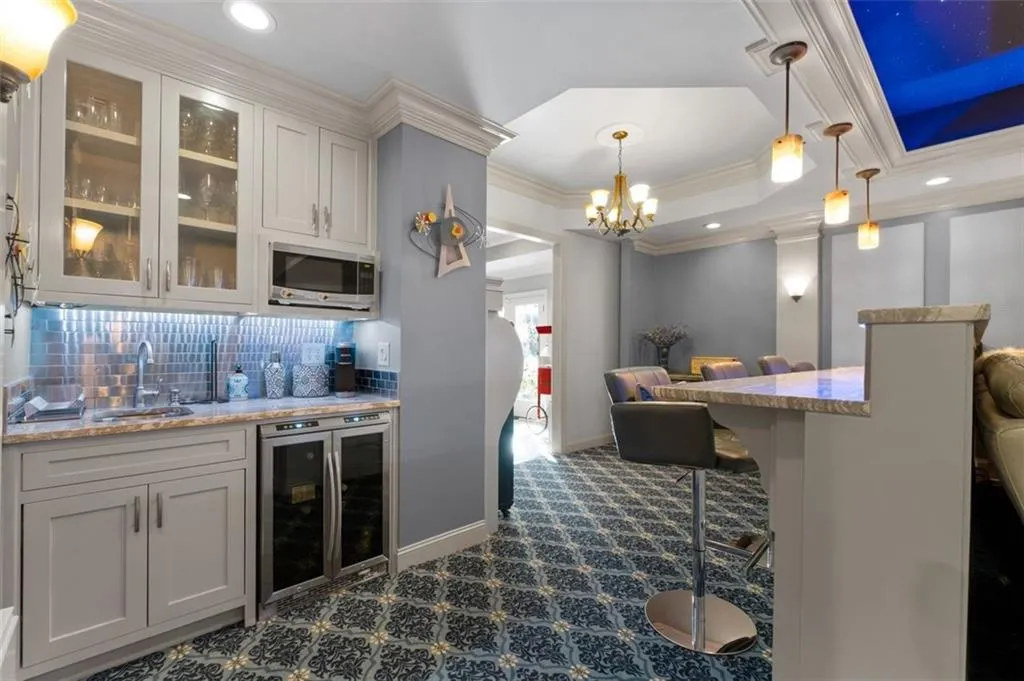 Wet bar in theater room Wet bar in theater room