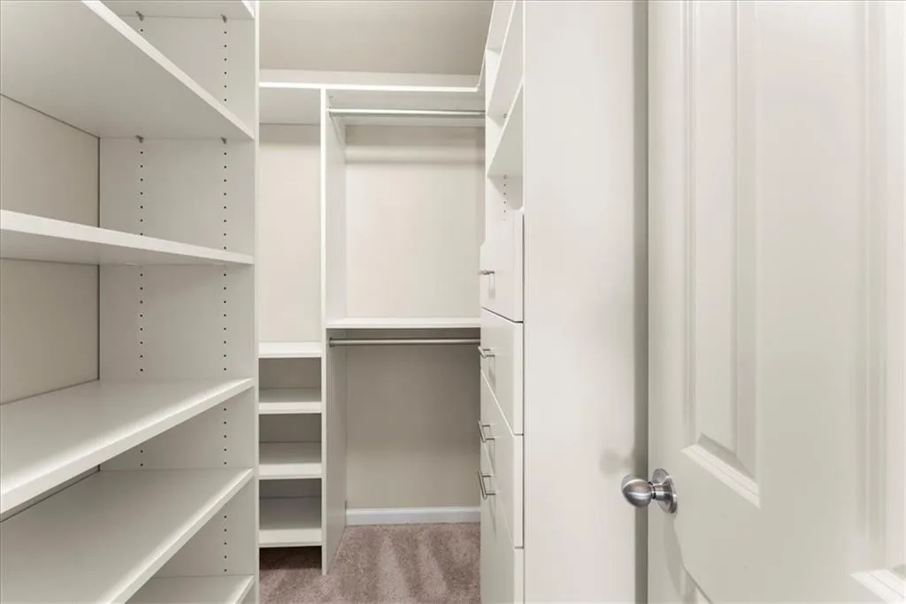 Walk in closet featuring carpet