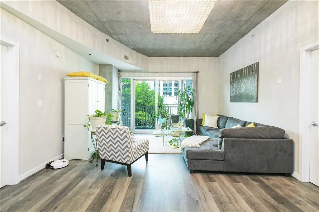 Living area featuring wood finished floors