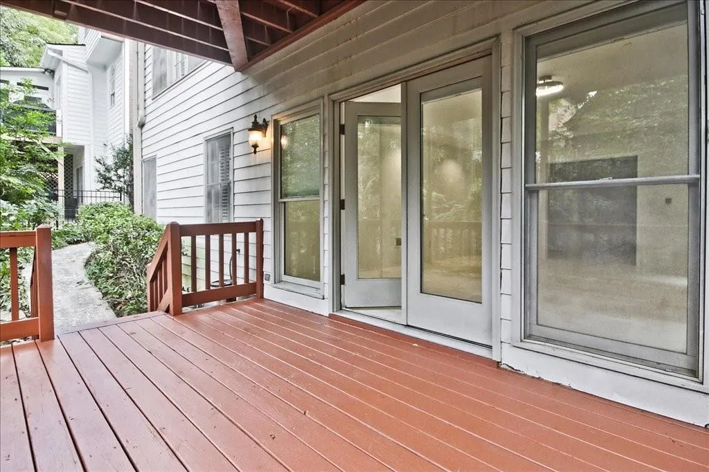 View of wooden deck