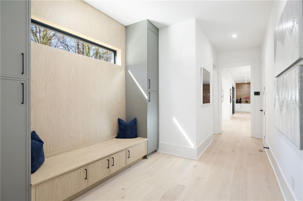 Mudroom with custom cabinetry