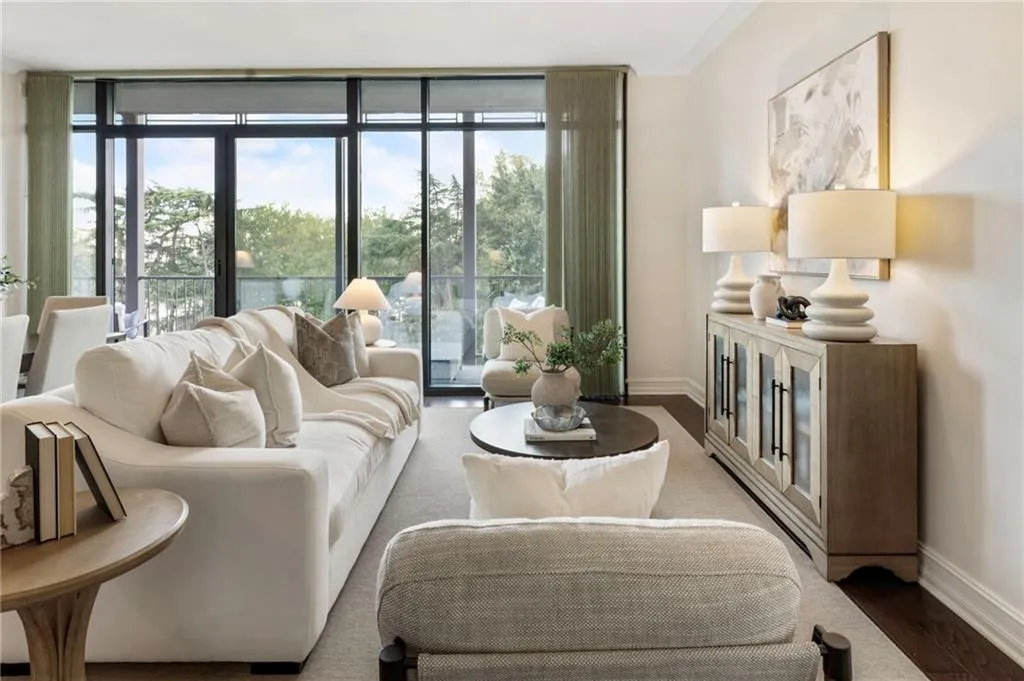 Large Bright Living Room that Opens To Large Balcony