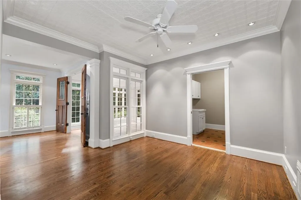 This space could be used to expand the laundry room into a large mud room