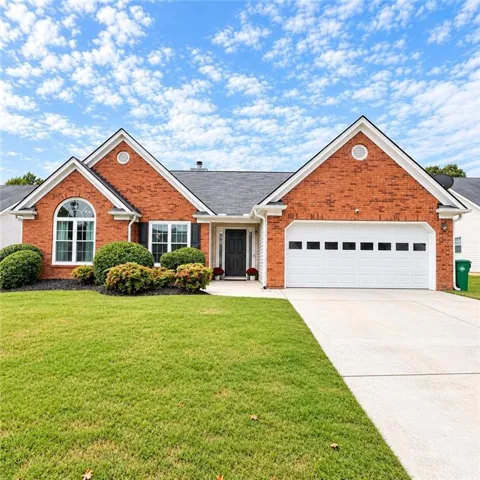 Brick exterior with white trim