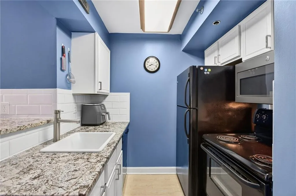 Granite counter and upgraded sink.