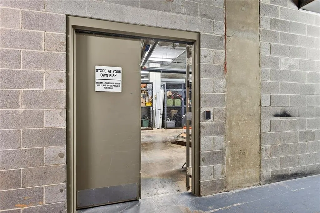 Storage lockers in basement