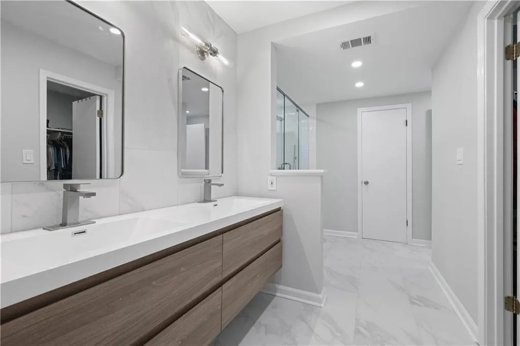 Newly renovated Master bath floating vanity