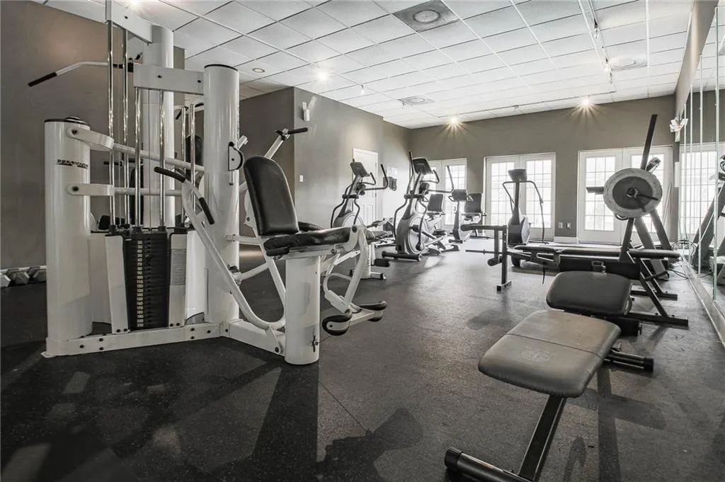 Gym featuring a drop ceiling