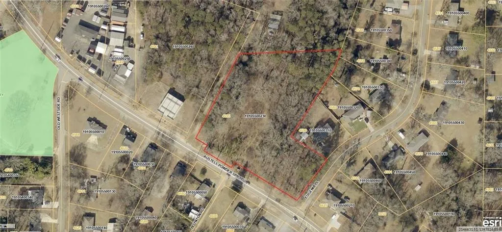 Aerial view of property's location
