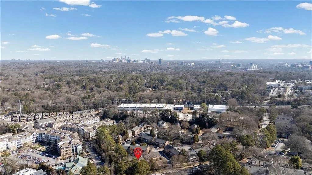 Aerial view of skyline