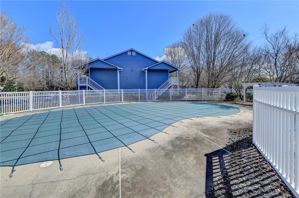 View of pool featuring a patio
