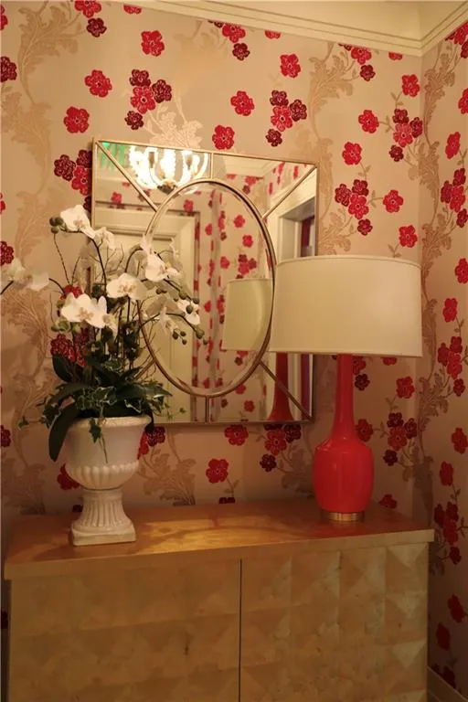 Bathroom with crown molding