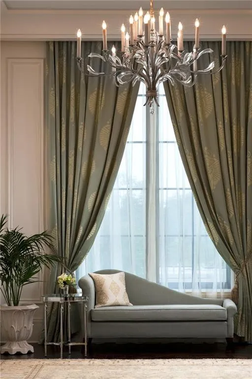 Living area featuring a chandelier