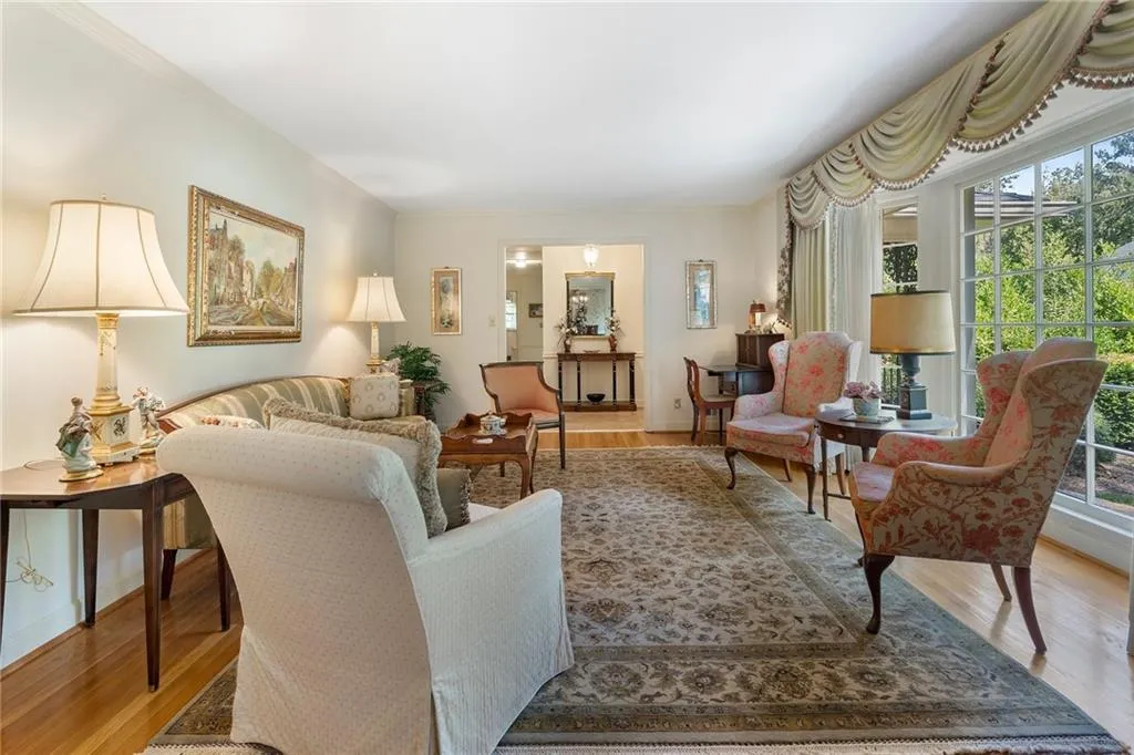 Living room featuring hardwood / wood-style flooring