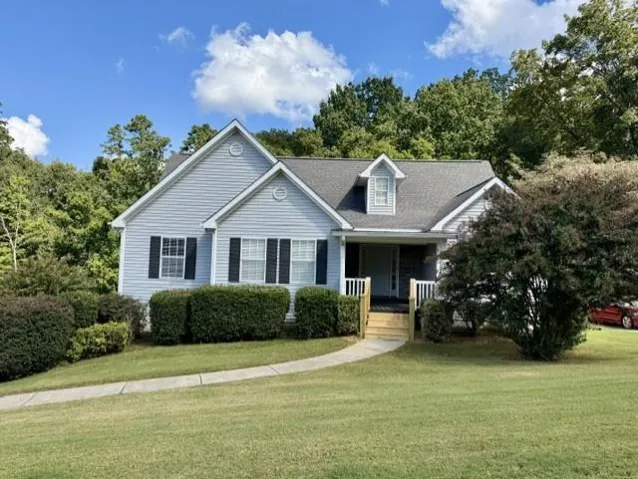 Light blue horizontal siding exterior
