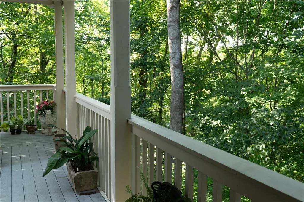 View of balcony & woodlands
