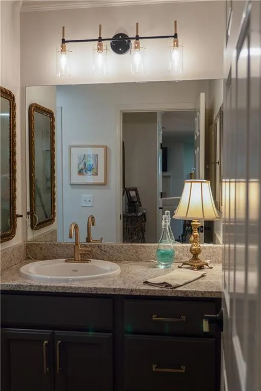 Vanity for Bedroom: Granite counter top, NEW Designer light fixture & faucet.