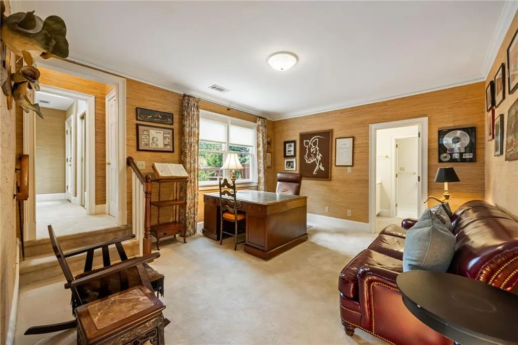 Fourth guest bedroom currently used as a perfect office with big closet and direct bath access