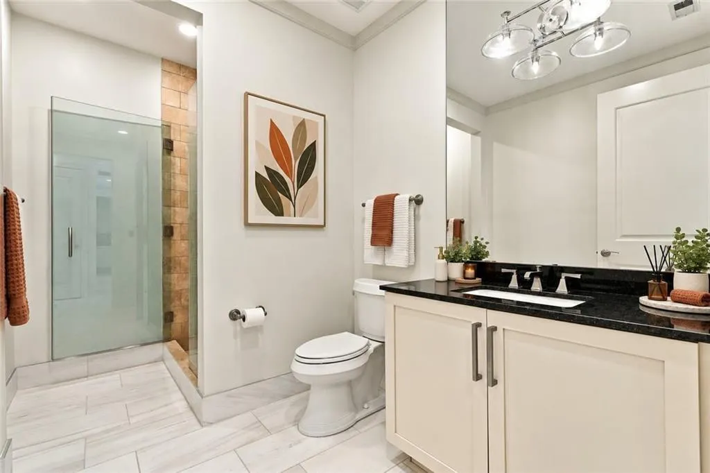 Secondary bathroom with full standup shower