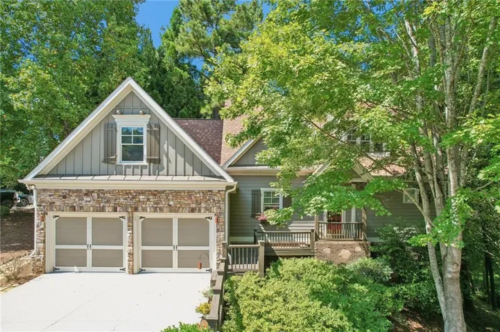 Craftsman-style exterior and a treehouse feel!
