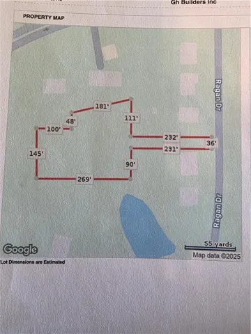 Property Map. Illustrating the boundaries and dimensions of the property