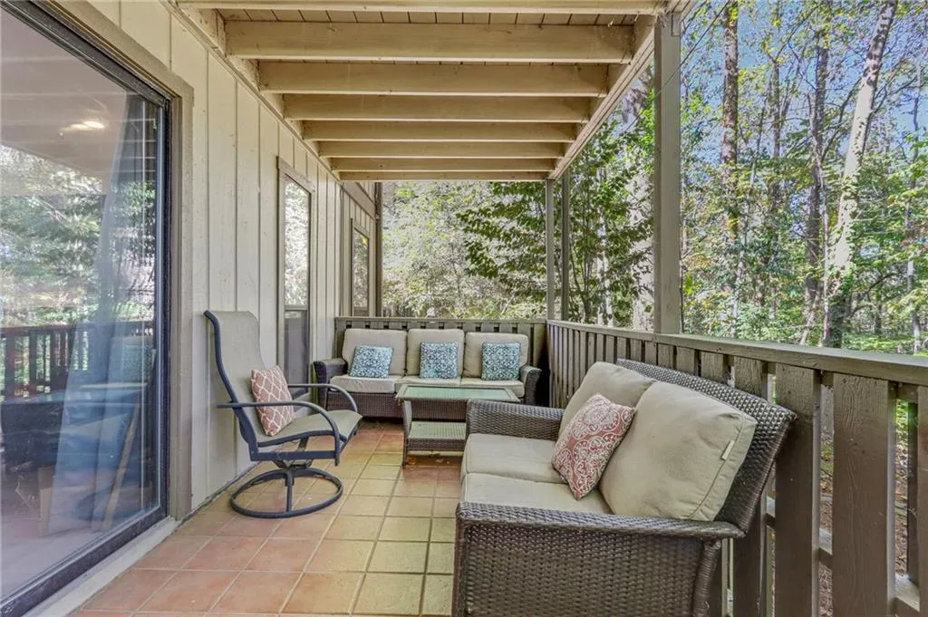 Balcony with an outdoor living space Balcony with an outdoor living space