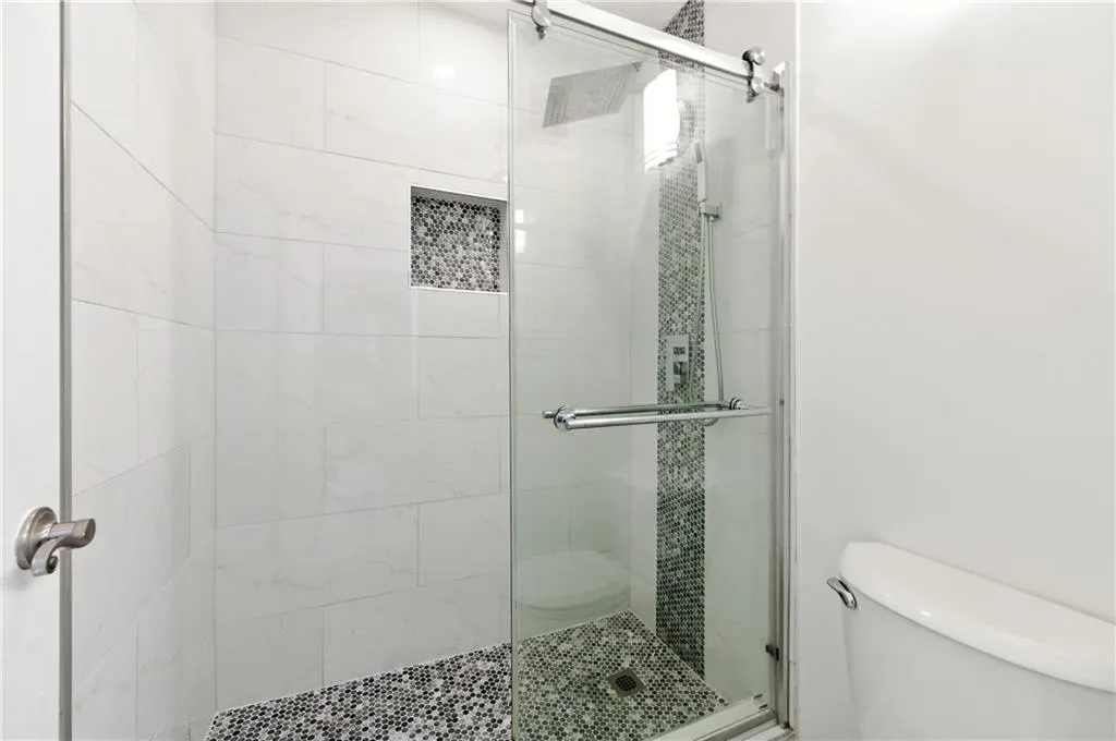 Bathroom with a shower stall