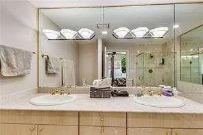 spacious bathroom with double sinks