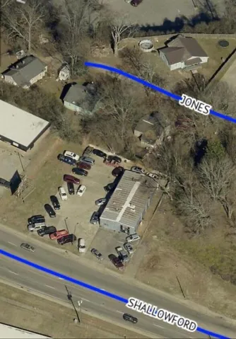 Aerial Property Map. Illustrating the property's location relative to Shallowford Road and Jones Road
