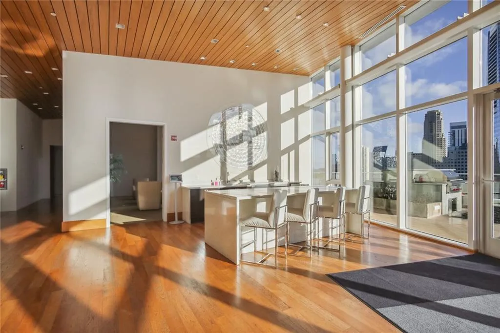 Catering kitchen with stunning views of the Buckhead Skyline