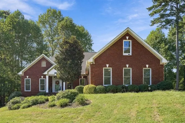 Brick exterior with white trim