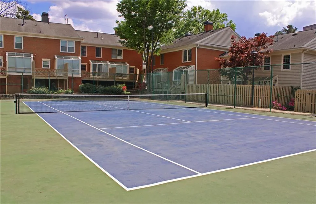 View of tennis court