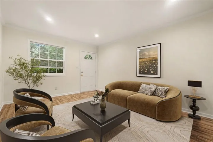 Spacious Living Room Features Abundant Natural Light