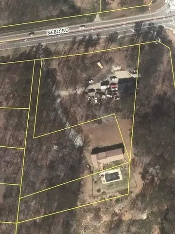 Plat Map. Illustrating property boundaries and structures in relation to Nebo Road