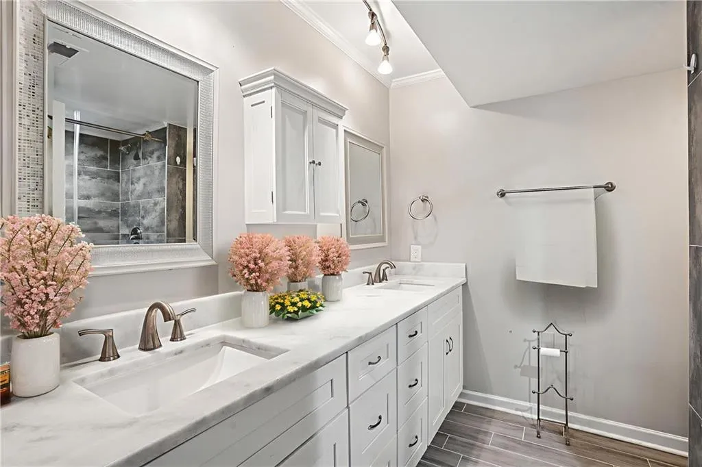 Master Bathroom - virtually staged photo.