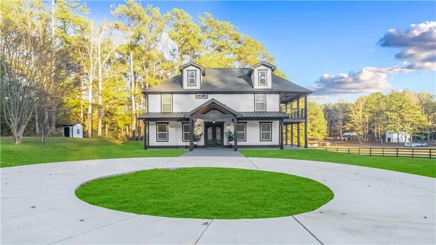 Modern farmhouse style home with a porch