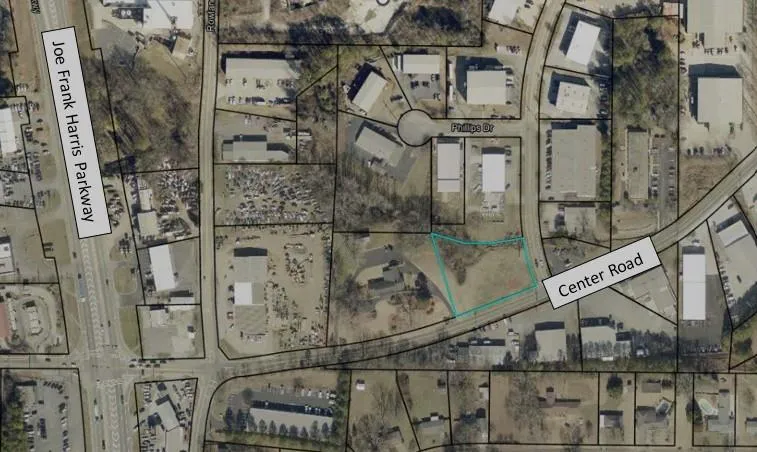 Aerial Map. Displaying the property boundaries and surrounding infrastructure